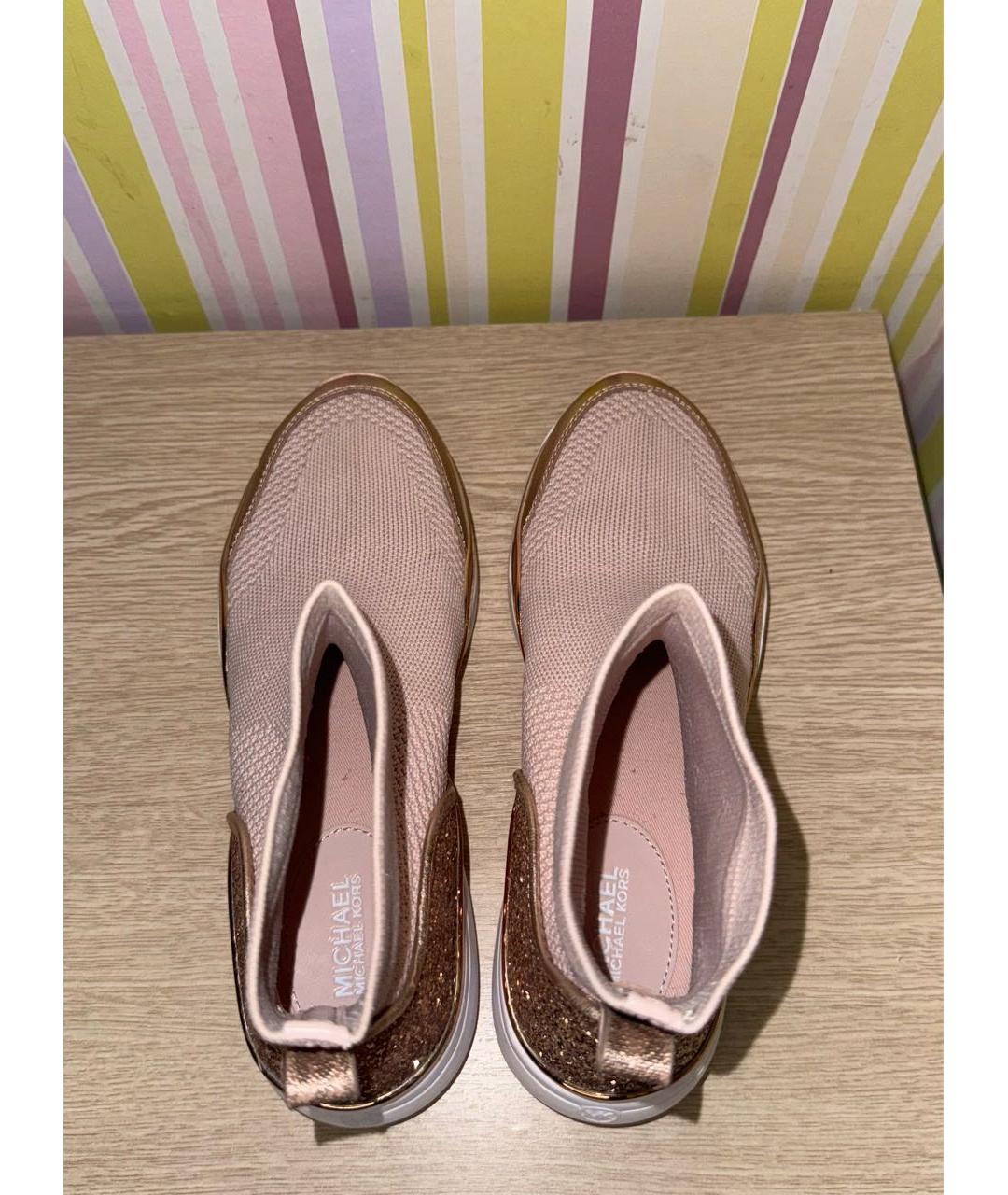 MICHAEL KORS Розовые текстильные кроссовки, фото 3