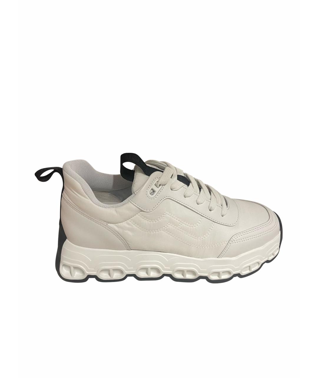 HERMES Белые текстильные кроссовки, фото 1