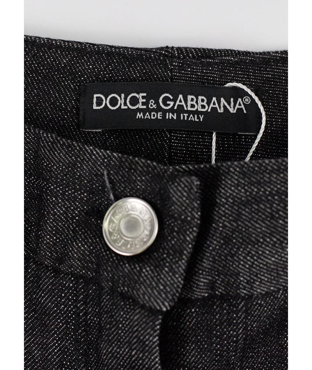 DOLCE&GABBANA Черные хлопко-эластановые джинсы клеш, фото 3