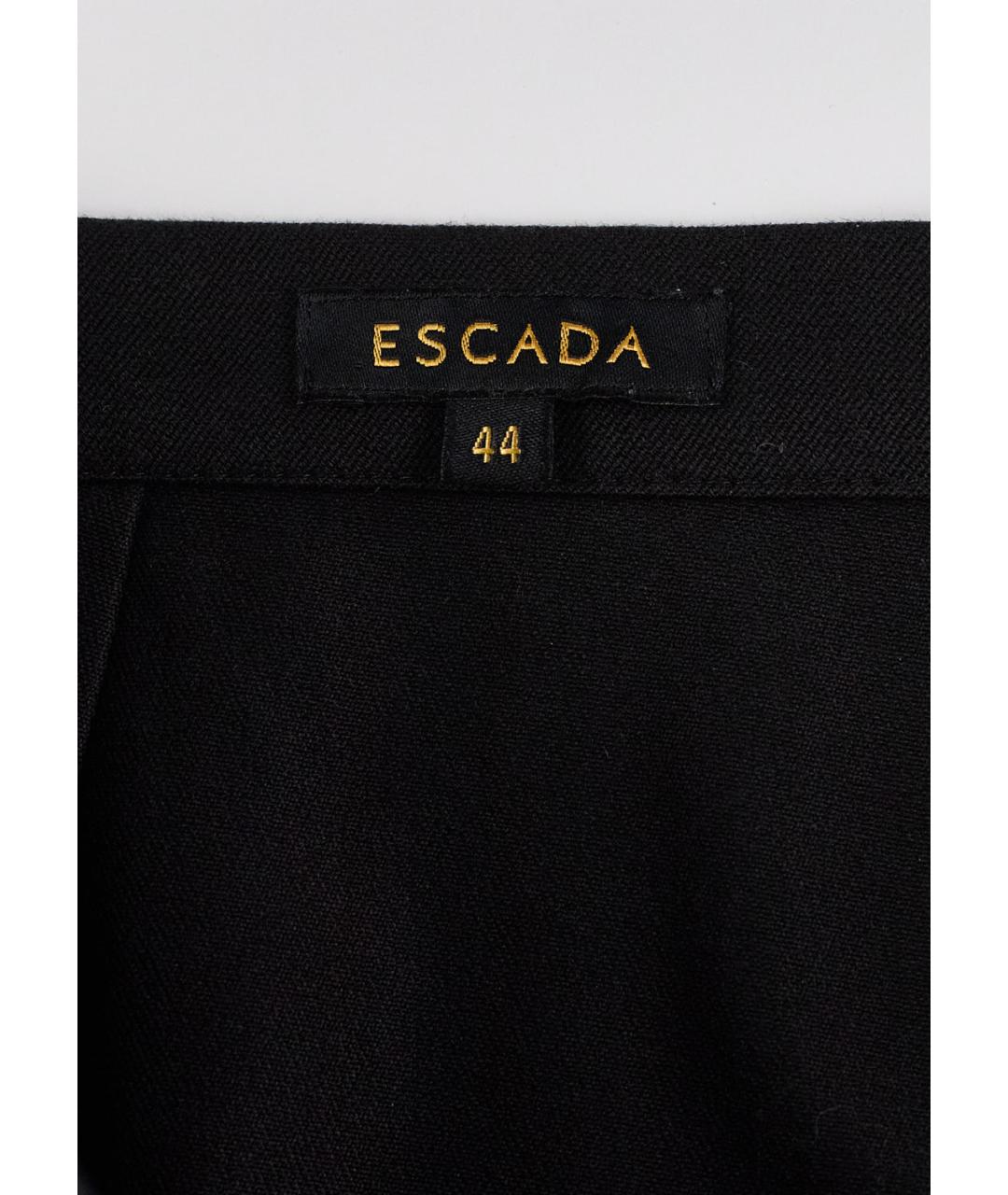 ESCADA Черные хлопко-эластановые брюки широкие, фото 3