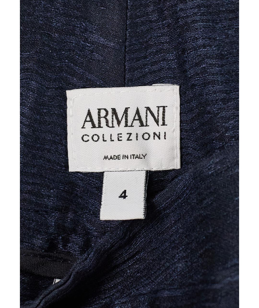 ARMANI COLLEZIONI Черные льняные брюки широкие, фото 3