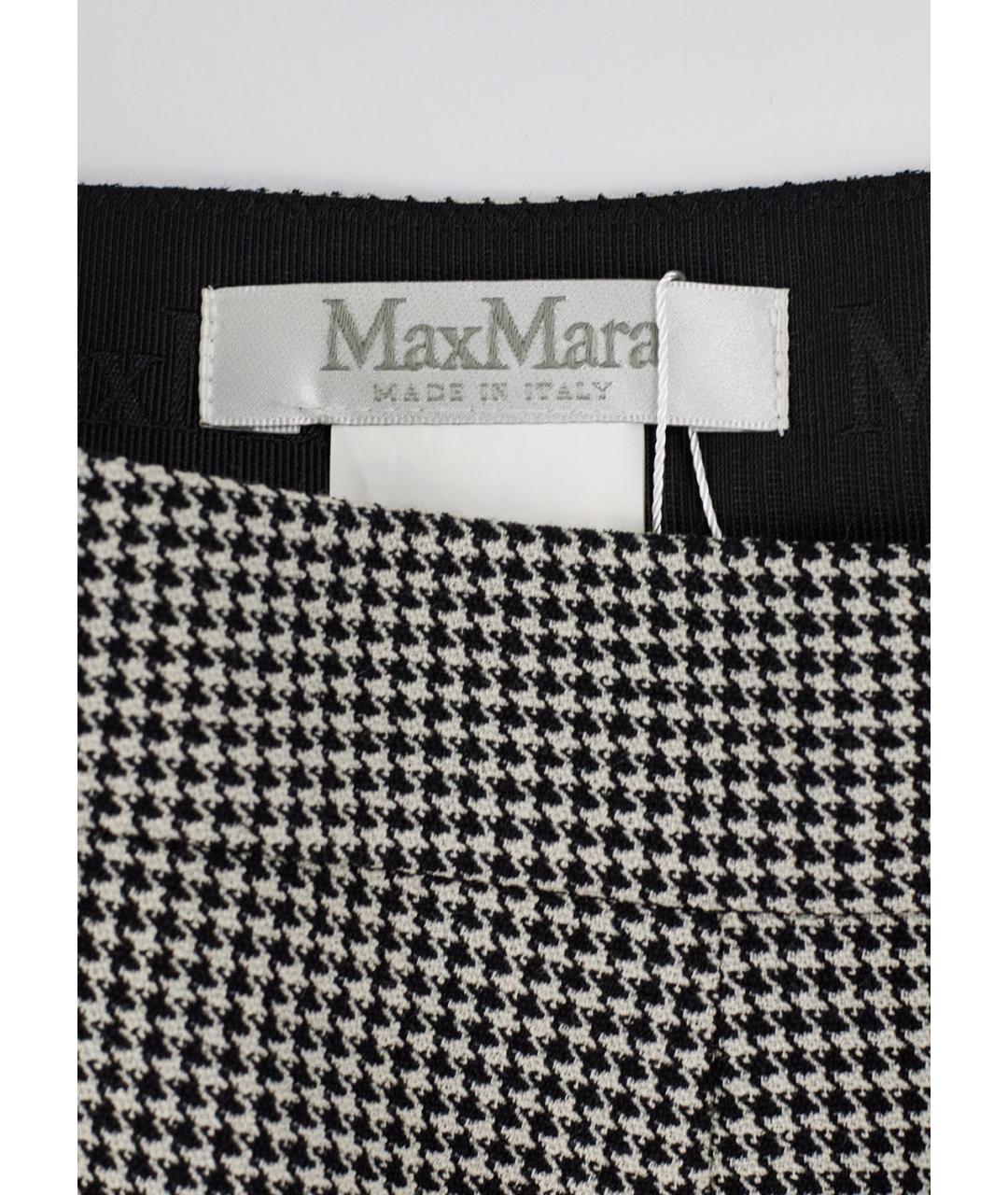 MAX MARA Черные шерстяные прямые брюки, фото 3