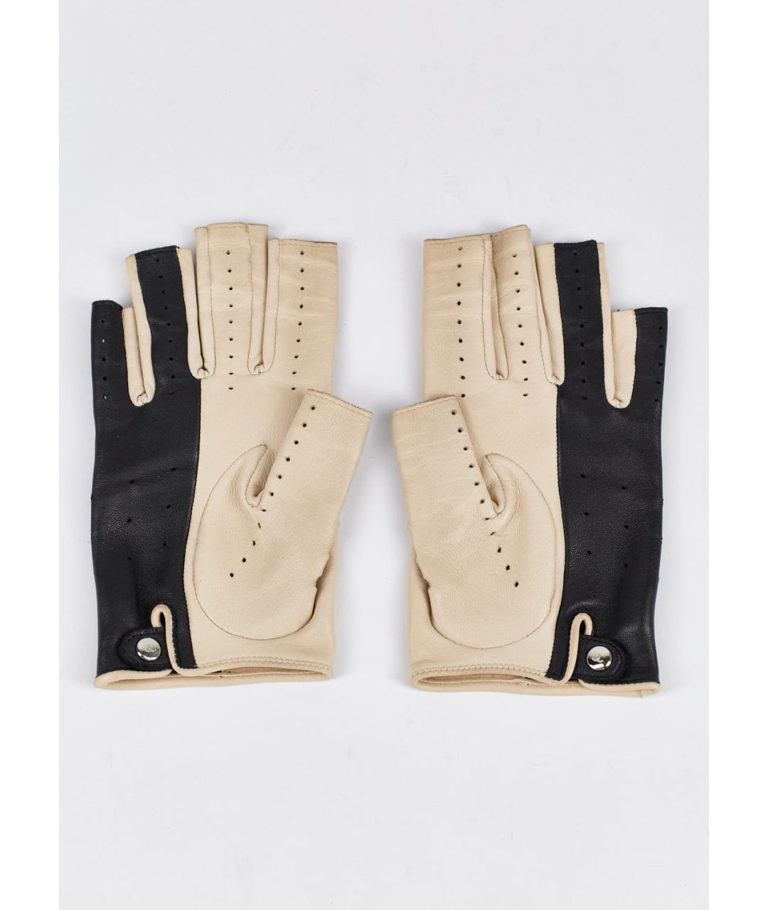 CHANEL Бежевые кожаные перчатки, фото 6