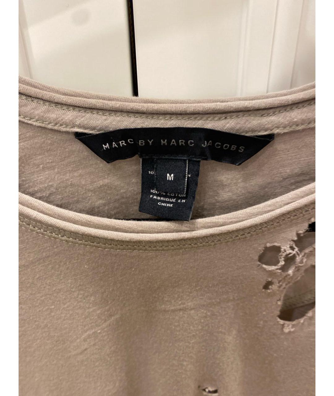 MARC BY MARC JACOBS Бежевая хлопковая футболка, фото 3