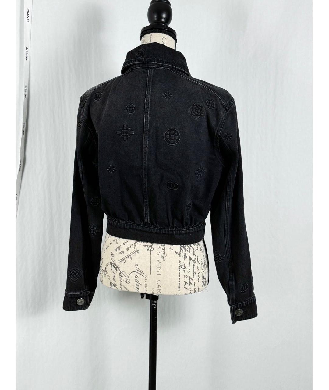 CHANEL Черный хлопковый жакет/пиджак, фото 8