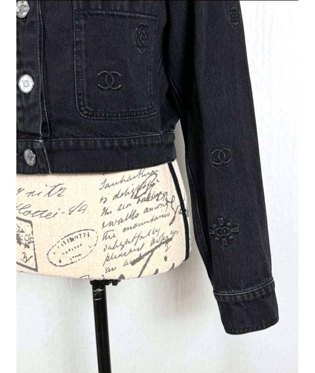 CHANEL Черный хлопковый жакет/пиджак, фото 7