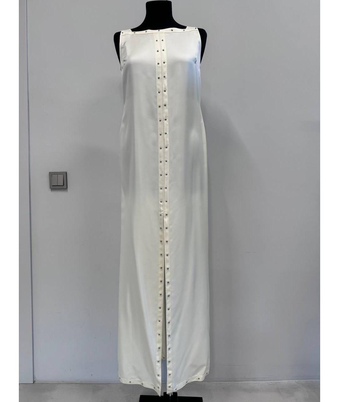 HERMES Белое шелковое повседневное платье, фото 4