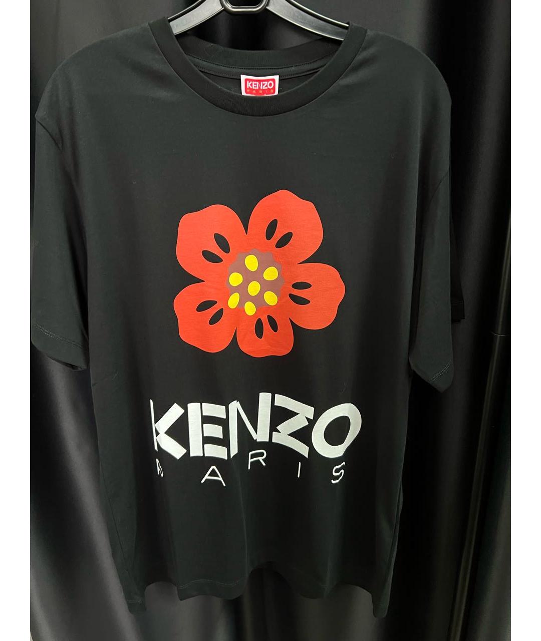 KENZO Черная хлопковая футболка, фото 4