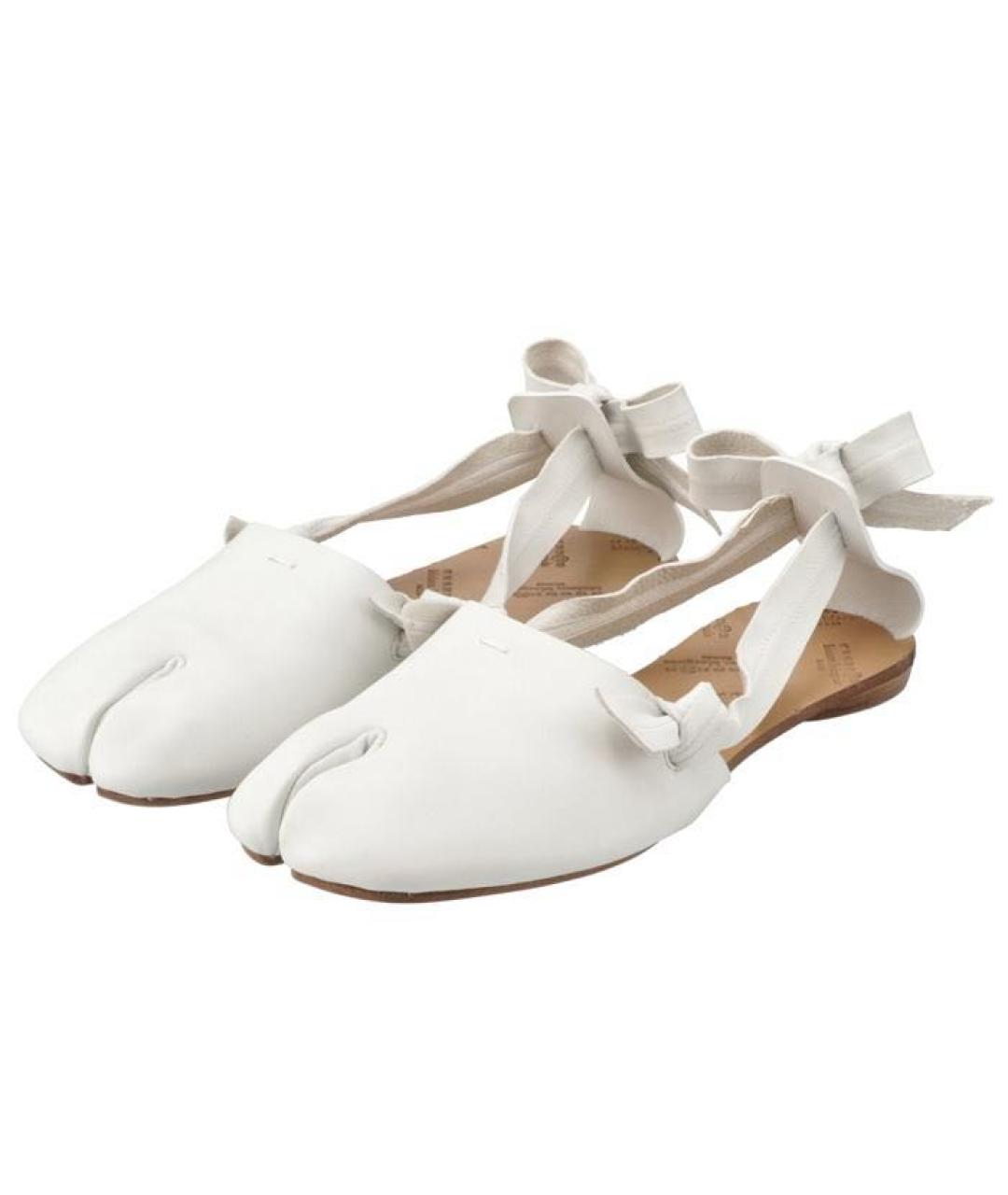 MAISON MARGIELA Белые кожаные балетки, фото 1