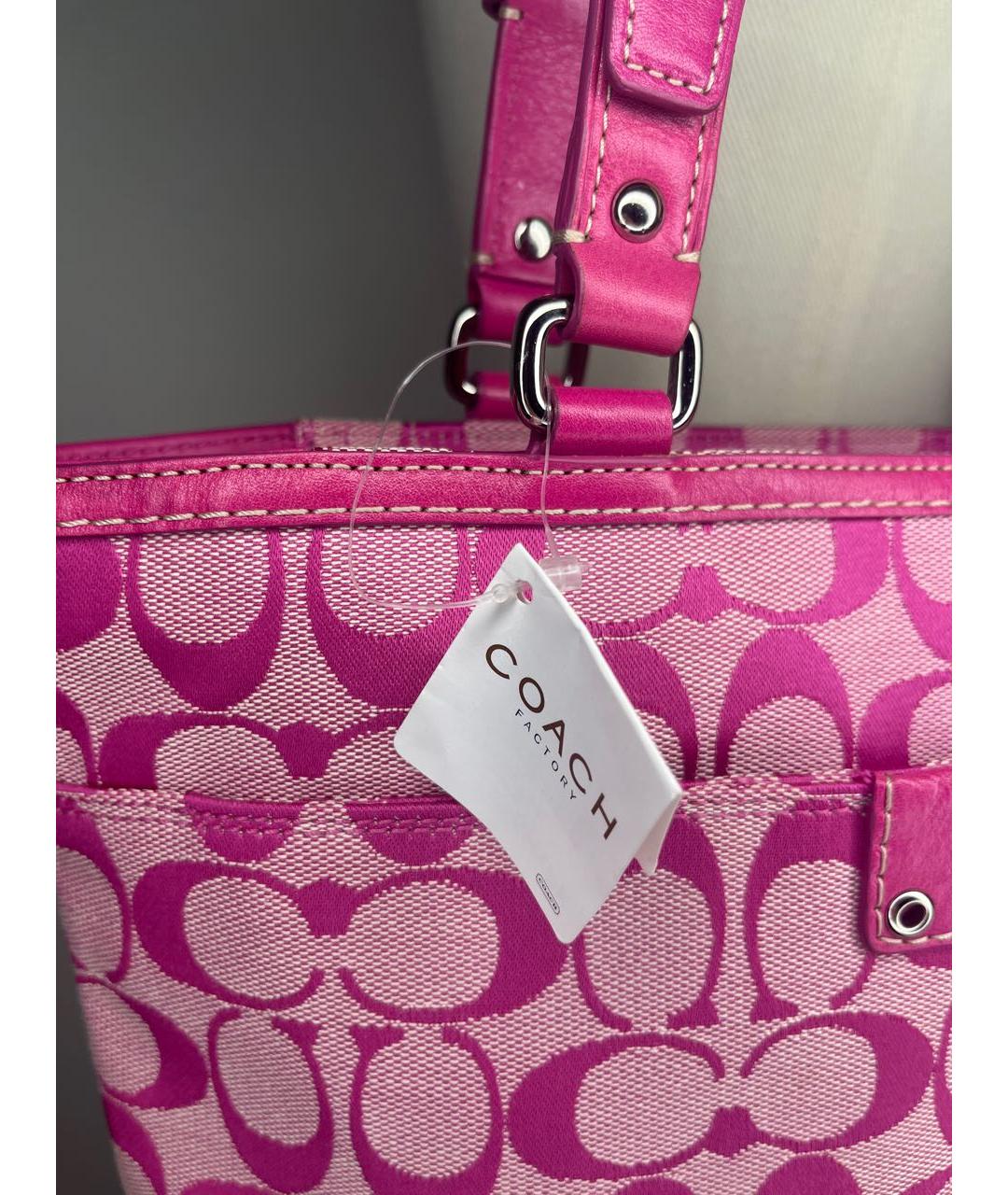COACH Розовая сумка с короткими ручками, фото 3