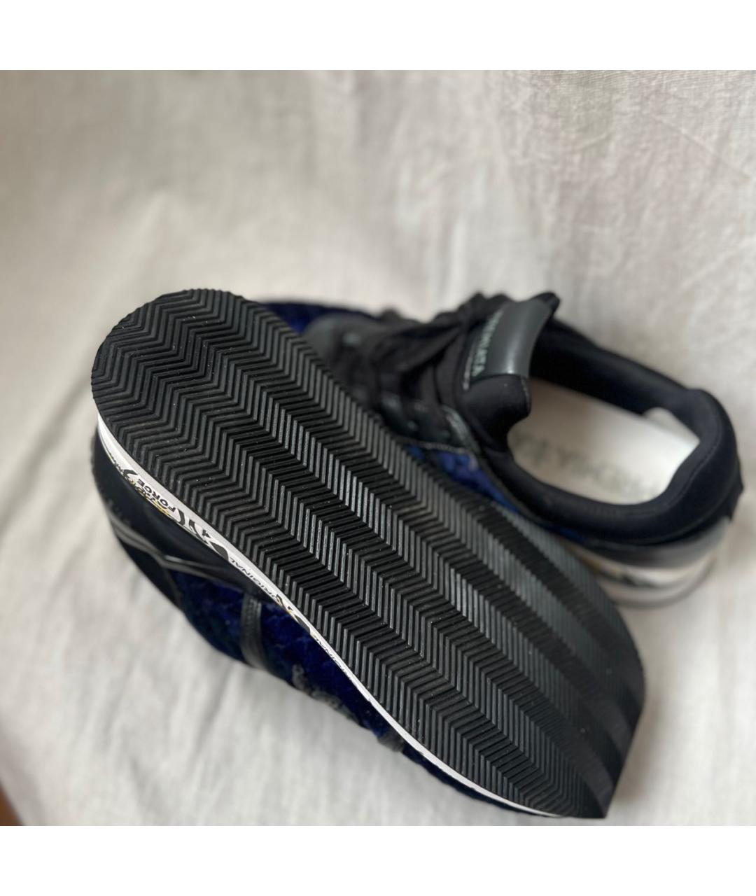 PREMIATA Темно-синие бархатные кроссовки, фото 5
