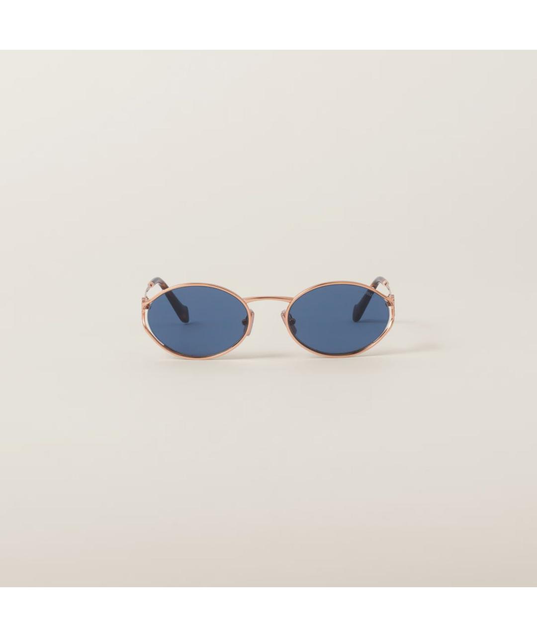 MIU MIU Золотые металлические солнцезащитные очки, фото 6
