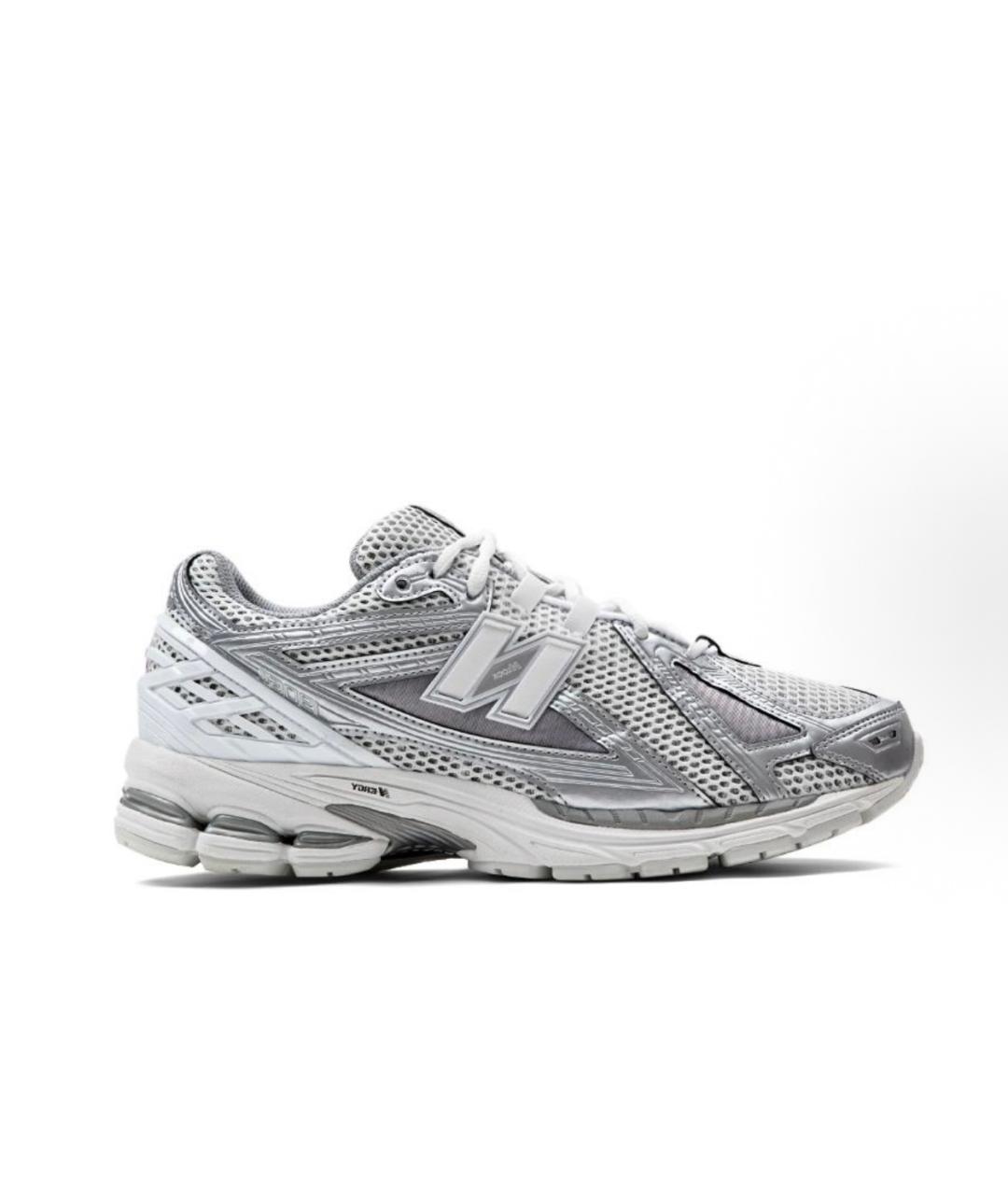 NEW BALANCE Серебряные текстильные кроссовки, фото 1