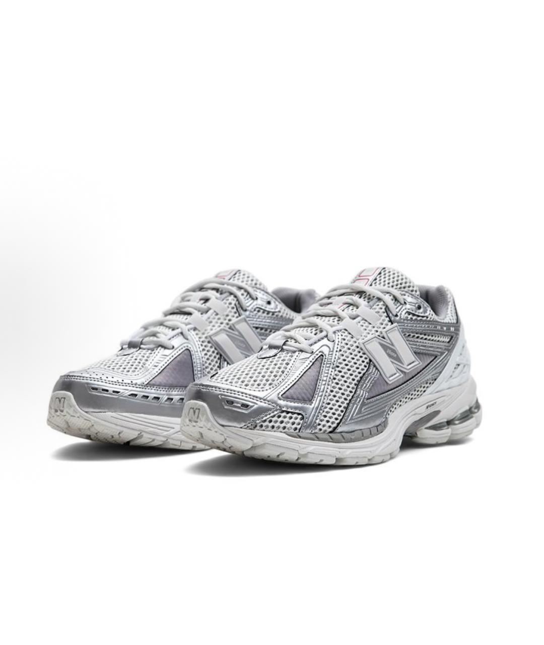 NEW BALANCE Серебряные текстильные кроссовки, фото 2
