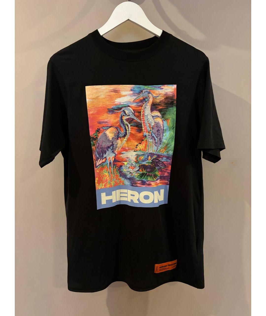 HERON PRESTON Черная хлопковая футболка, фото 4