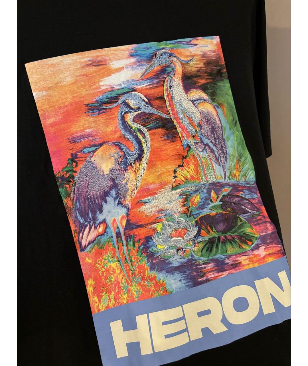 HERON PRESTON Черная хлопковая футболка, фото 3