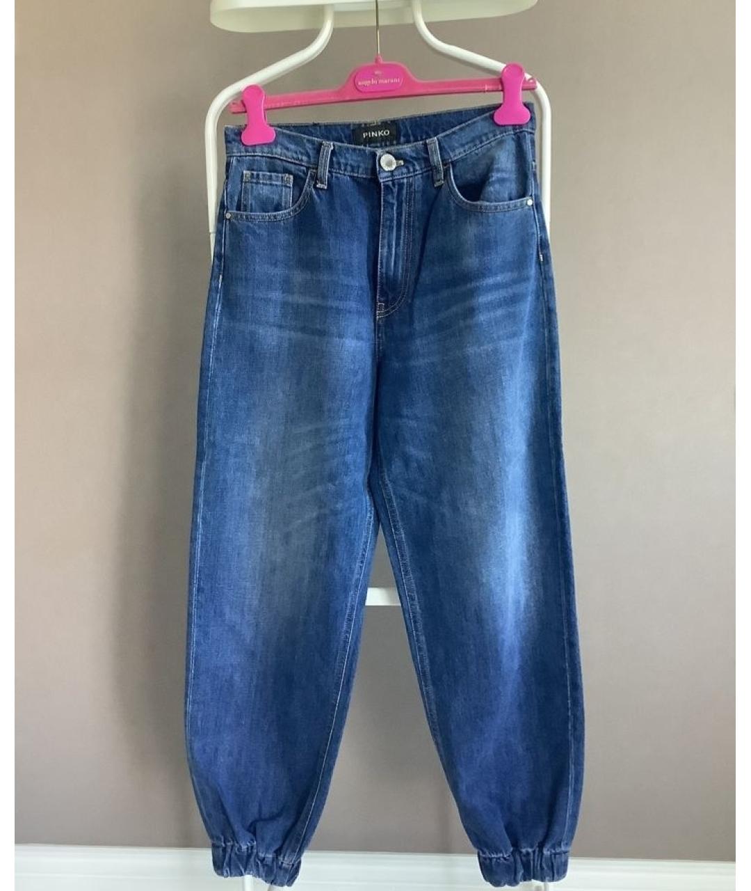 PINKO Синие прямые джинсы, фото 6