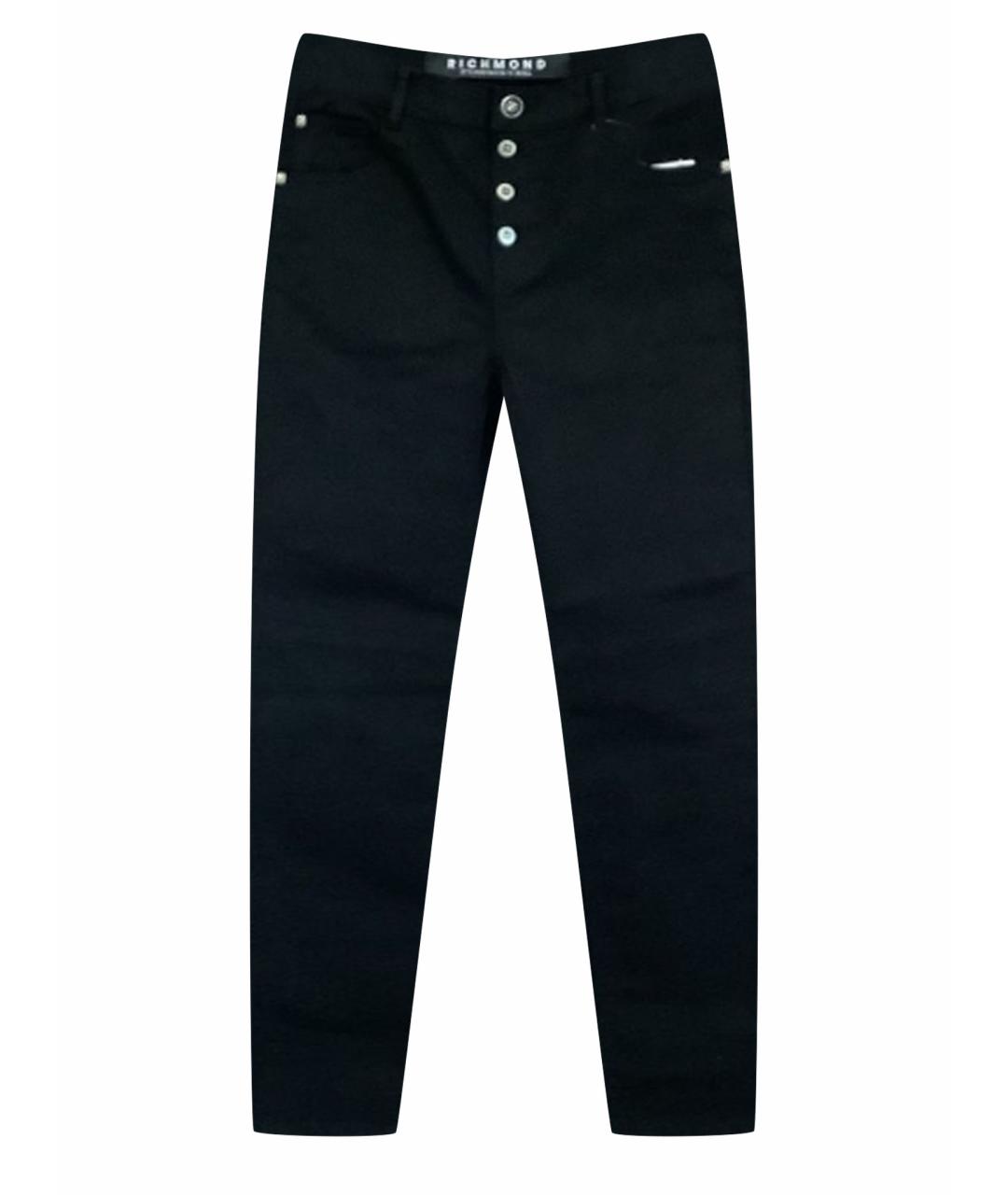 JOHN RICHMOND Черные хлопко-полиэстеровые джинсы слим, фото 1