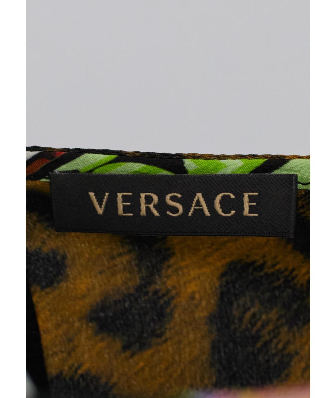 VERSACE Коричневая шелковая блузы, фото 3