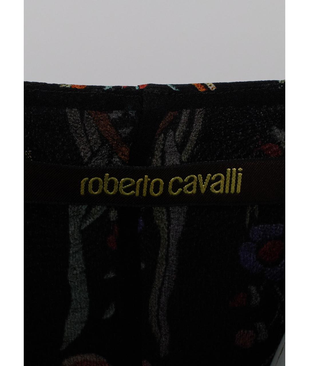 ROBERTO CAVALLI Черное шелковое повседневное платье, фото 3