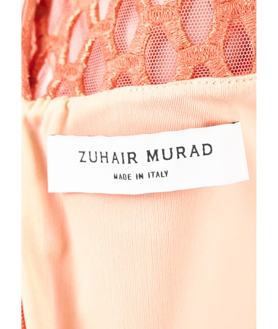 ZUHAIR MURAD Оранжевое вискозное коктейльное платье, фото 3