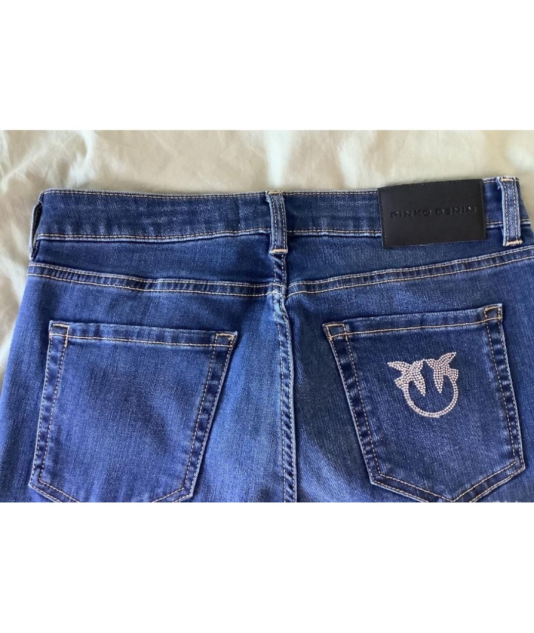 PINKO Синие хлопко-полиэстеровые джинсы клеш, фото 3