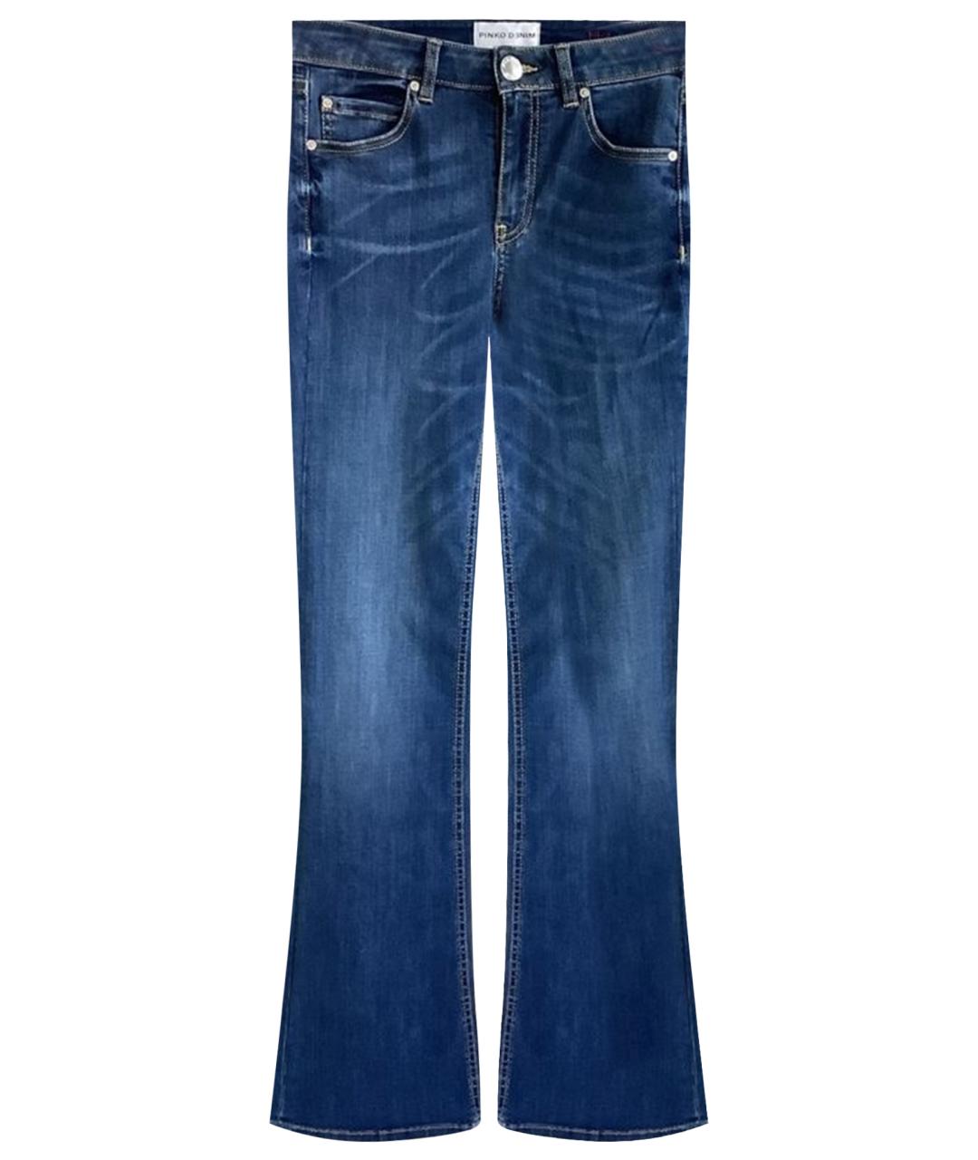PINKO Синие хлопко-полиэстеровые джинсы клеш, фото 1