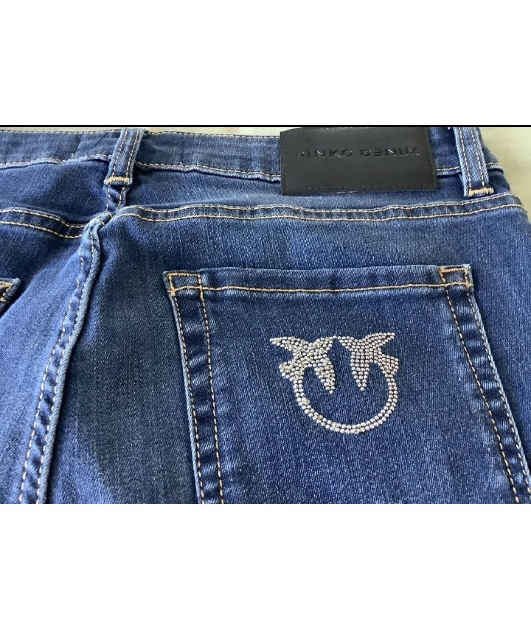 PINKO Синие хлопко-полиэстеровые джинсы клеш, фото 4