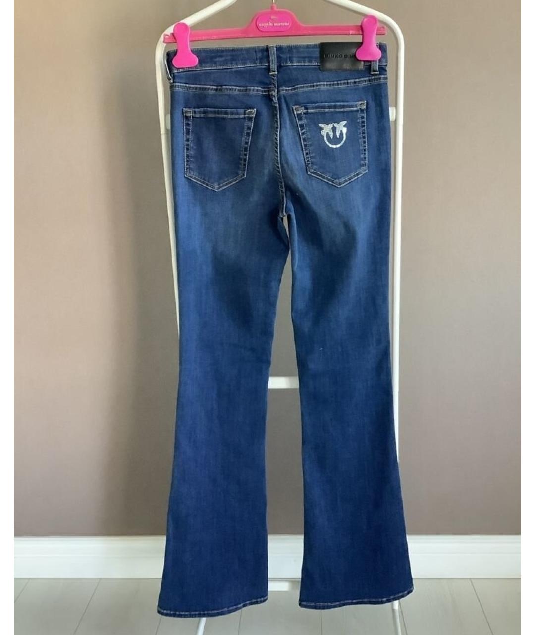 PINKO Синие хлопко-полиэстеровые джинсы клеш, фото 2