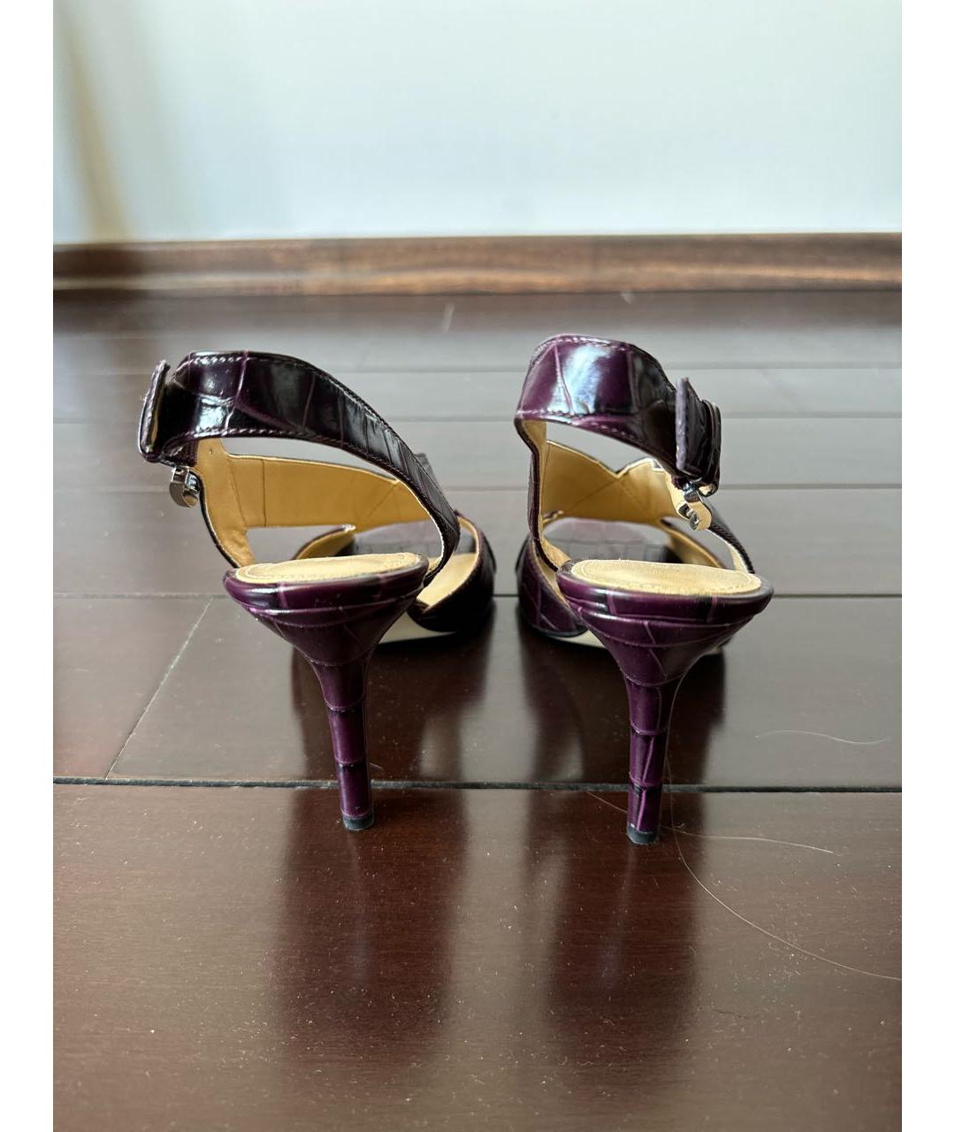 MICHAEL MICHAEL KORS Фиолетовые кожаные босоножки, фото 4