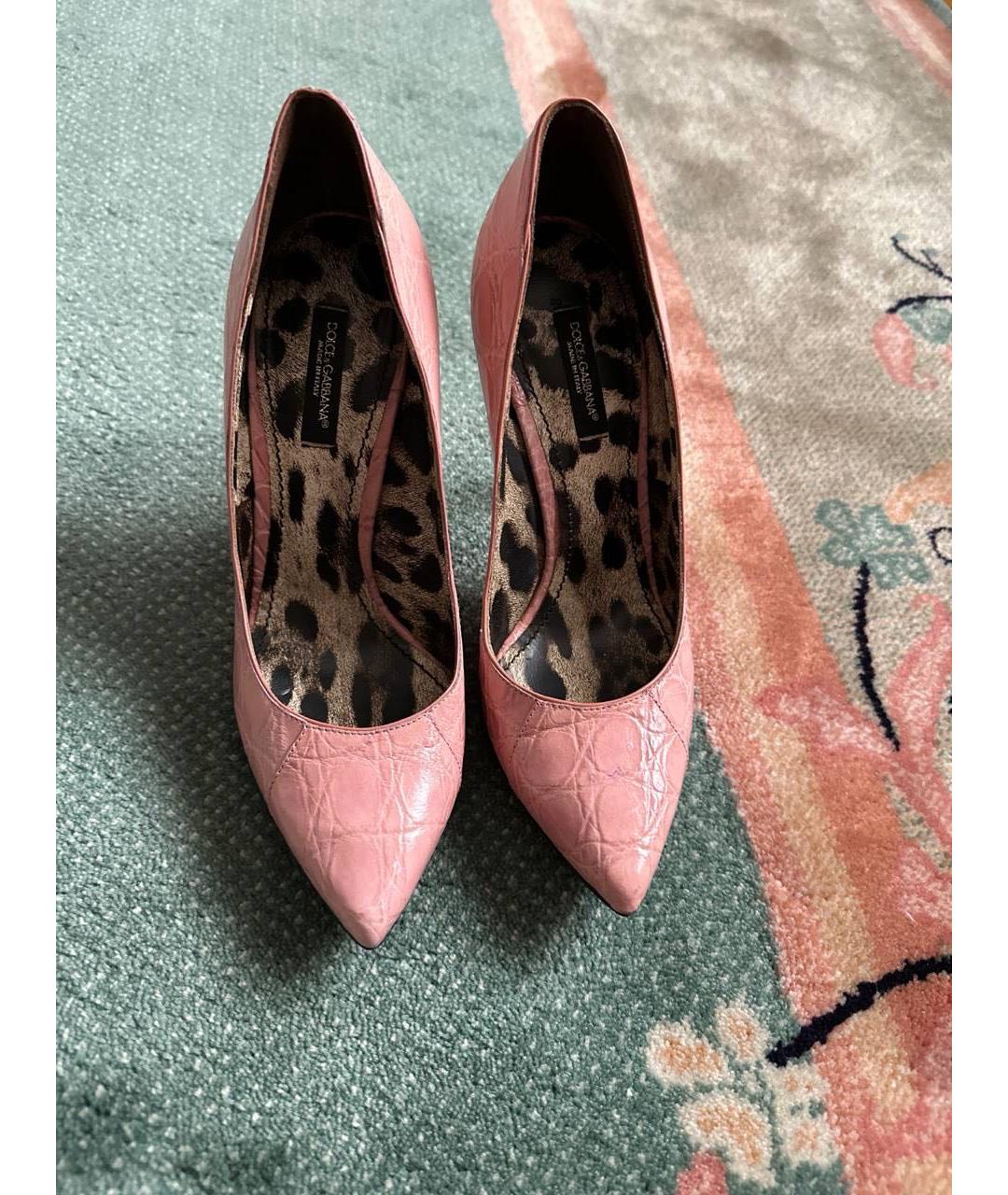 DOLCE&GABBANA Розовые туфли из экзотической кожи, фото 2