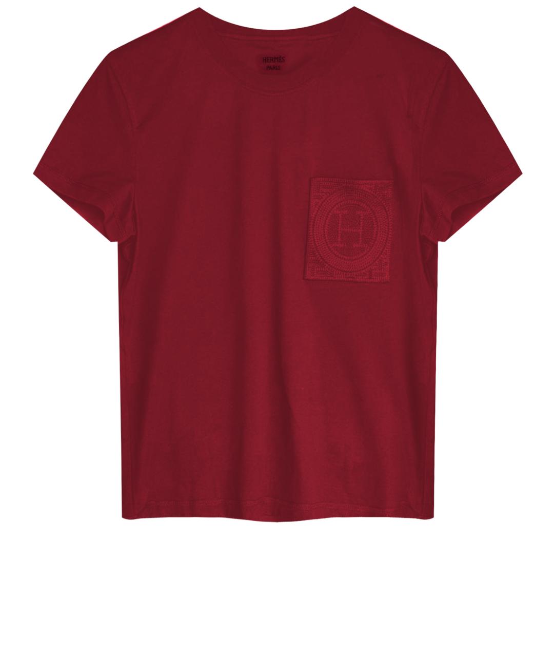 HERMES Красная хлопковая футболка, фото 1