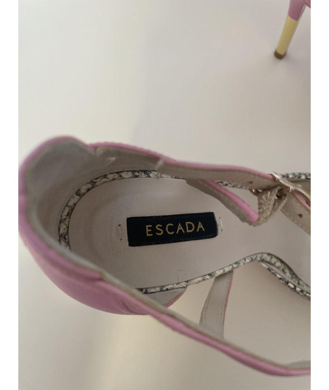 ESCADA Розовые кожаные босоножки, фото 3