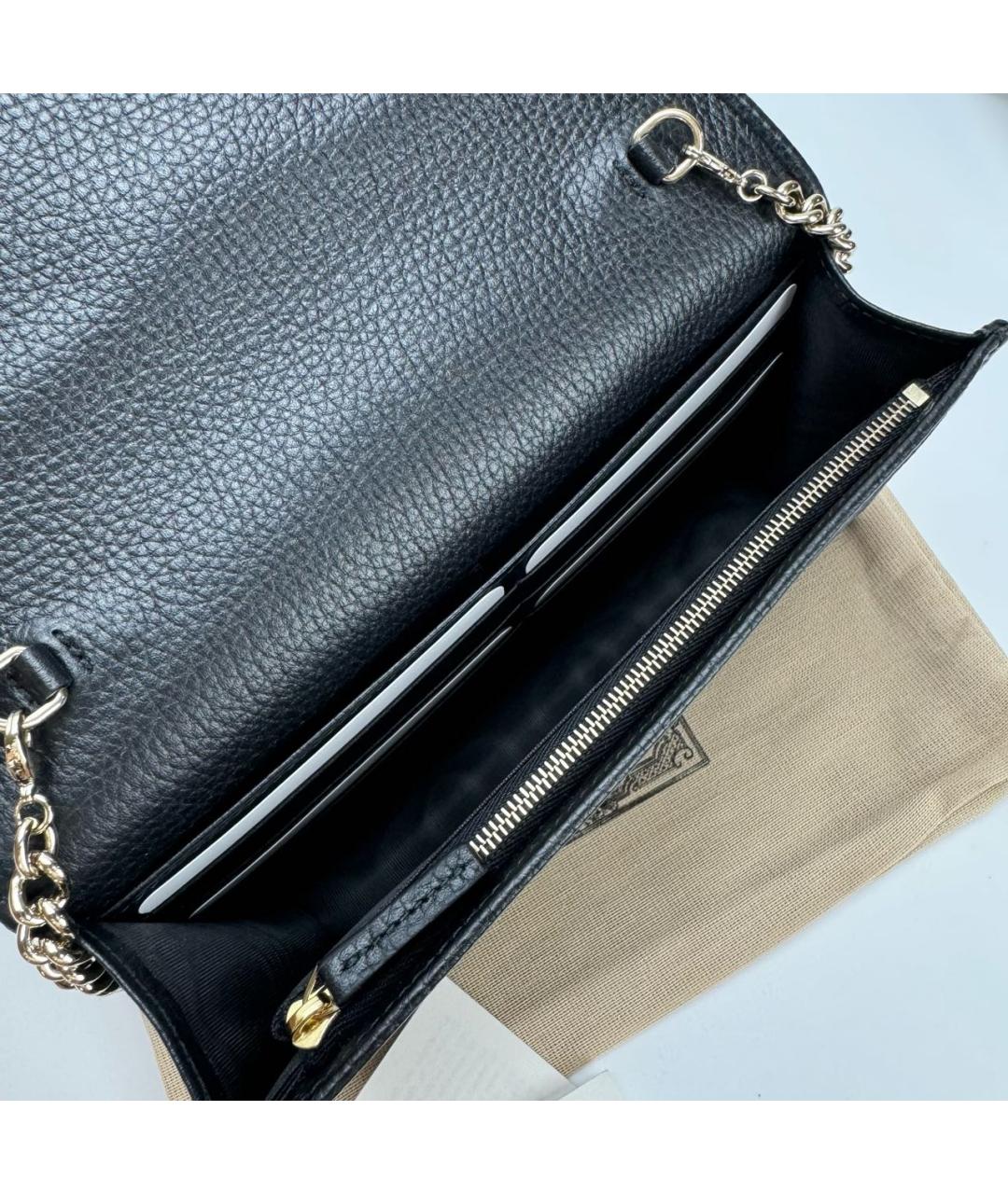 GUCCI Черная кожаная сумка через плечо, фото 6