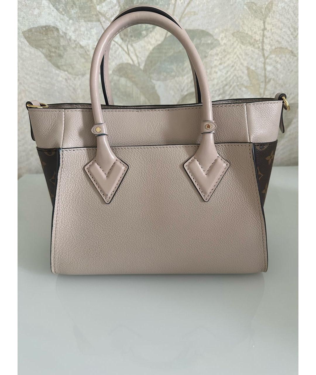 LOUIS VUITTON Бежевая кожаная сумка через плечо, фото 3