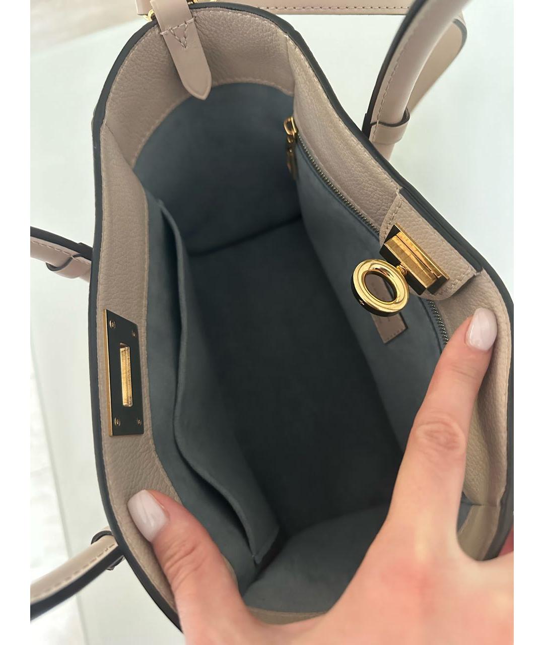 LOUIS VUITTON Бежевая кожаная сумка через плечо, фото 4