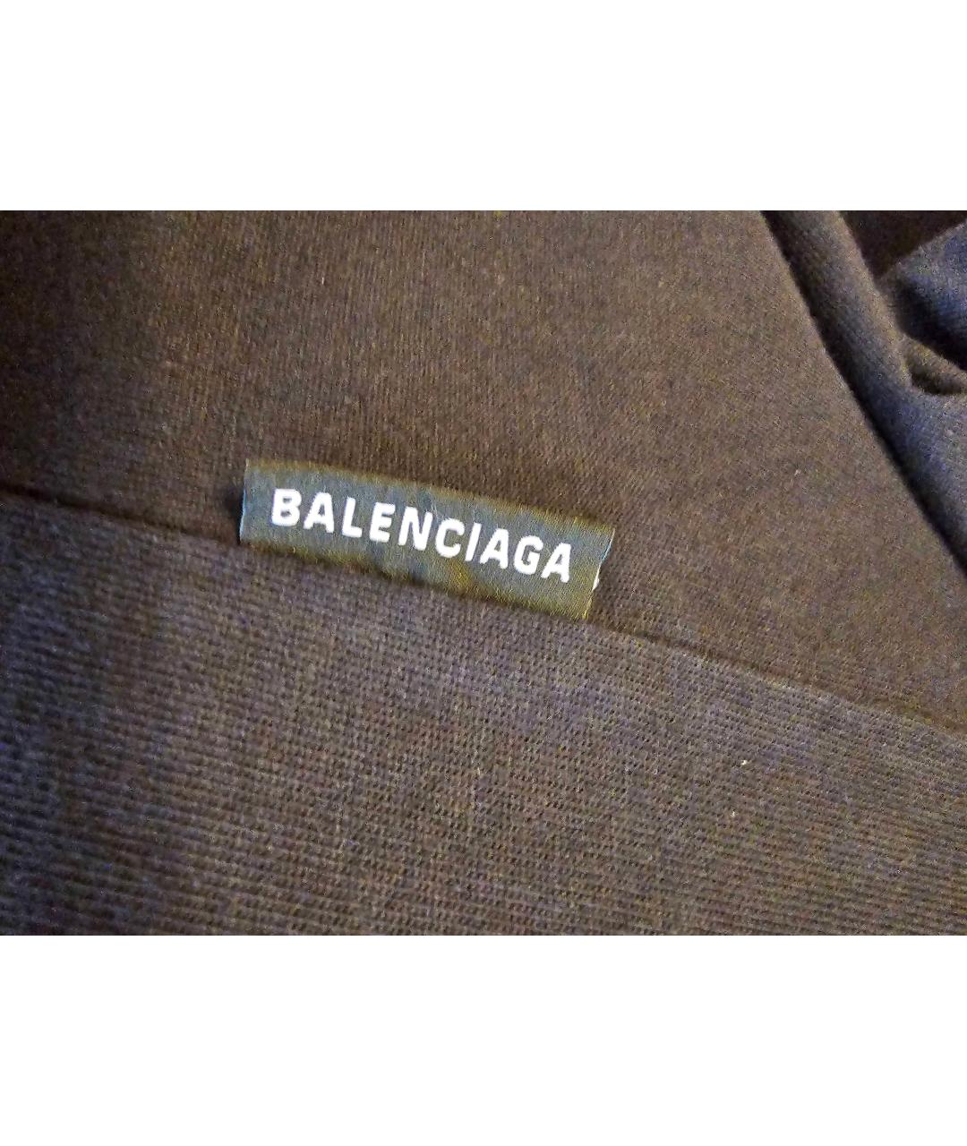 BALENCIAGA Черная хлопковая футболка, фото 3