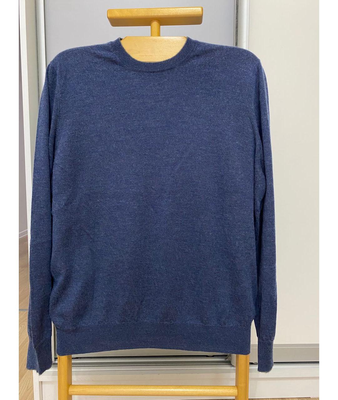 BRUNELLO CUCINELLI Синий кашемировый джемпер / свитер, фото 6