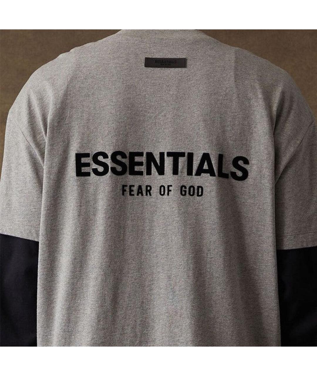 FEAR OF GOD ESSENTIALS Серая хлопковая футболка, фото 6