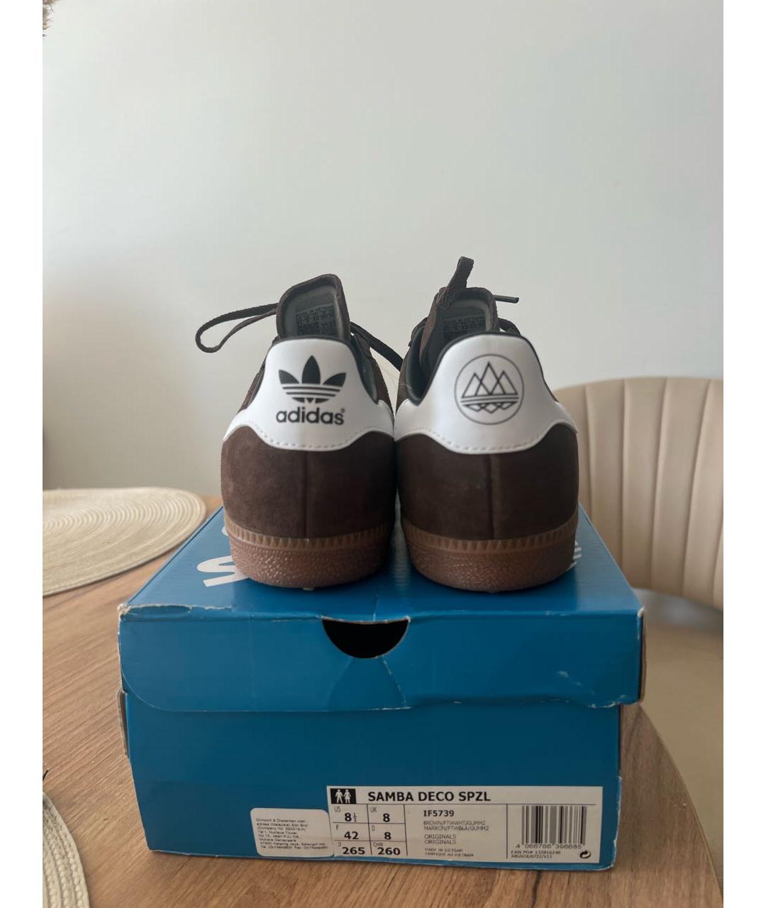 ADIDAS Коричневые замшевые низкие кроссовки / кеды, фото 4