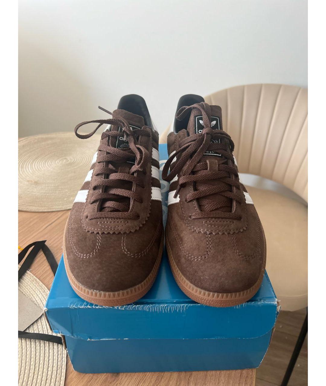 ADIDAS Коричневые замшевые низкие кроссовки / кеды, фото 2