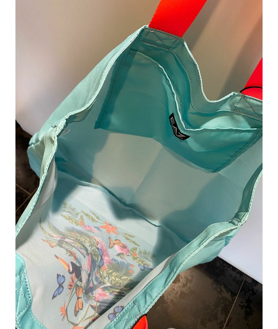 EMPORIO ARMANI Голубая пляжная сумка, фото 4