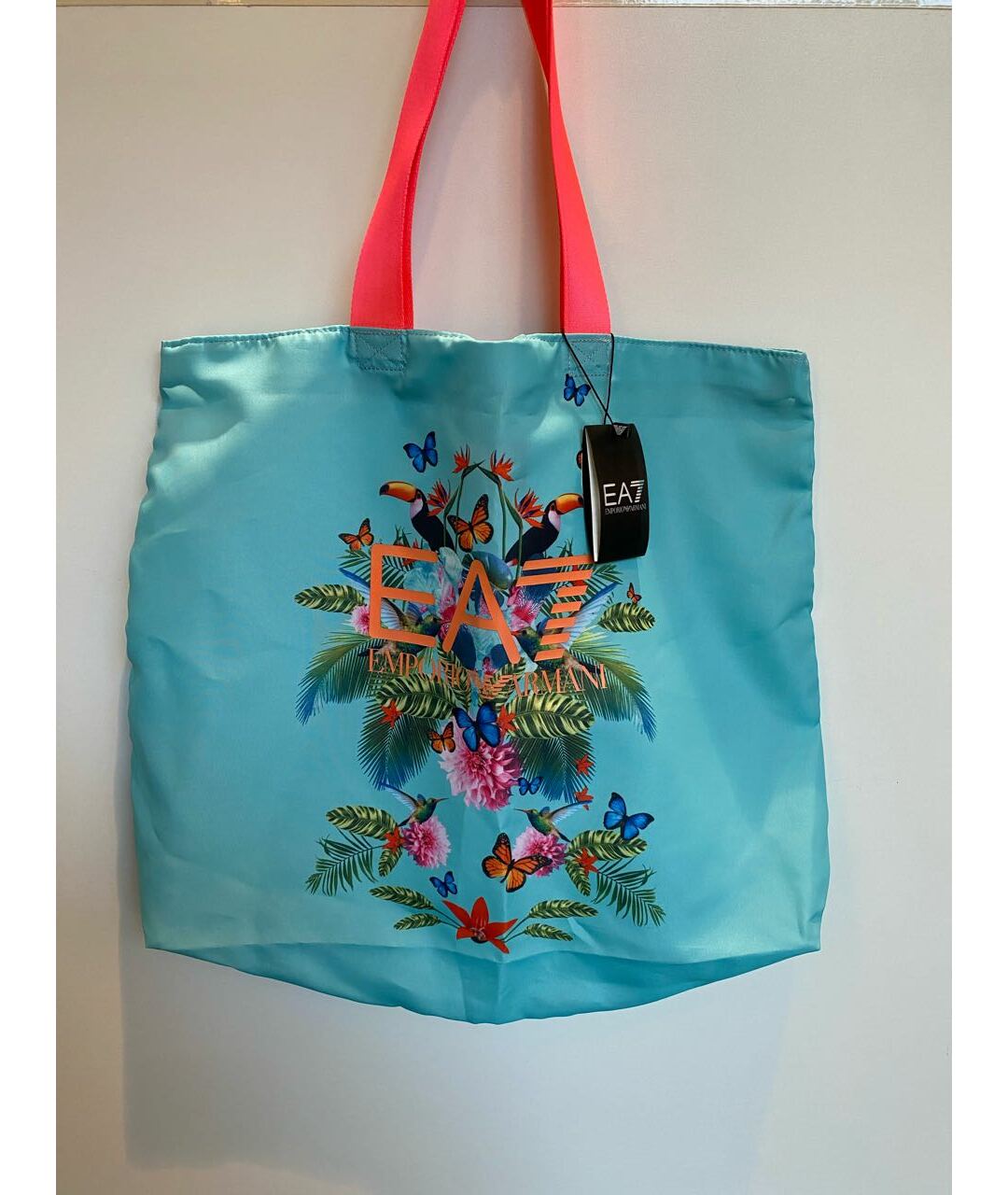 EMPORIO ARMANI Голубая пляжная сумка, фото 3