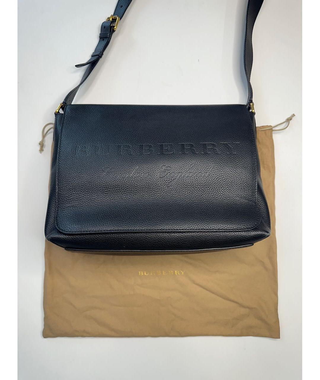 BURBERRY Черная кожаная сумка на плечо, фото 7