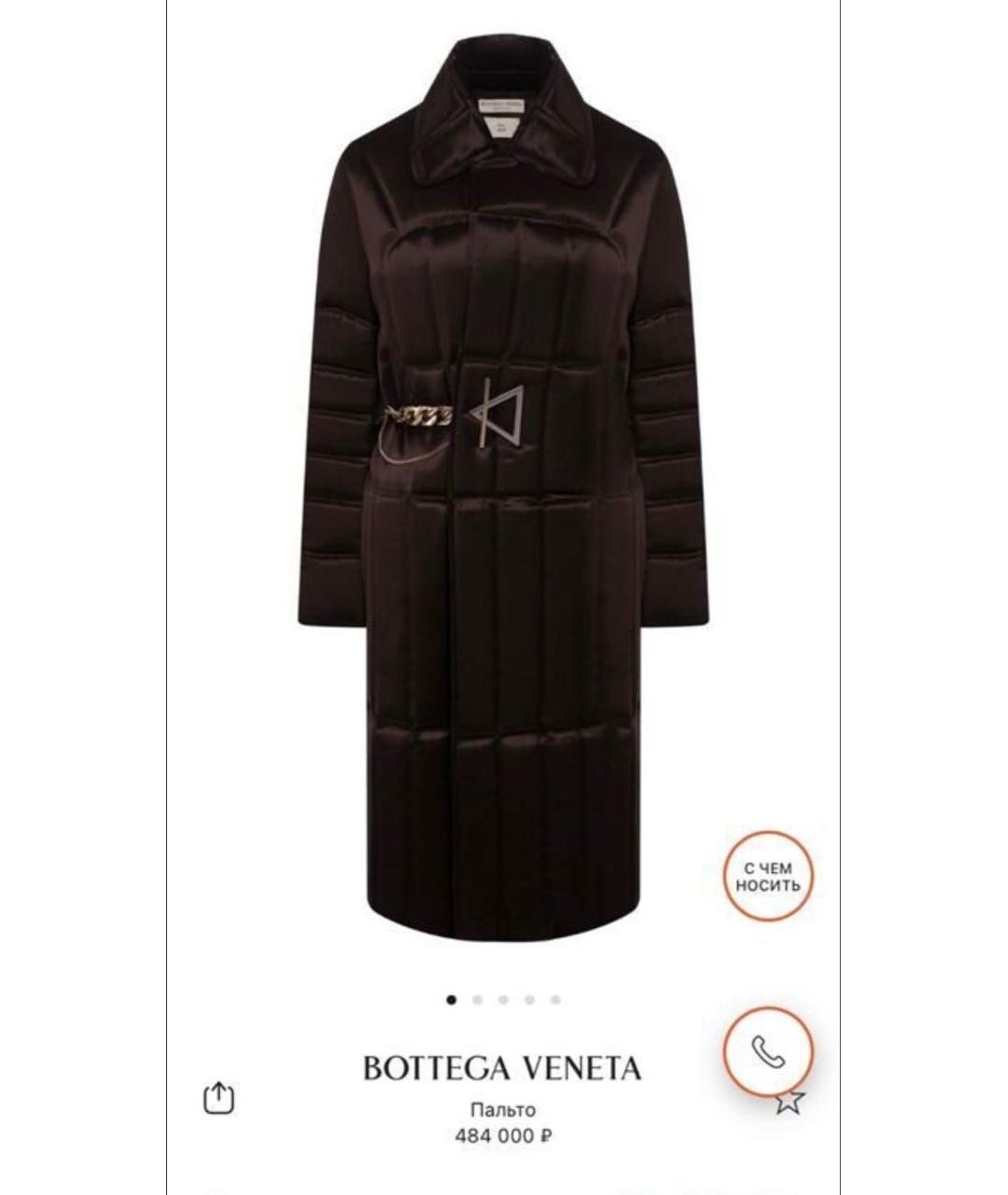 BOTTEGA VENETA Коричневое вискозное пальто, фото 8