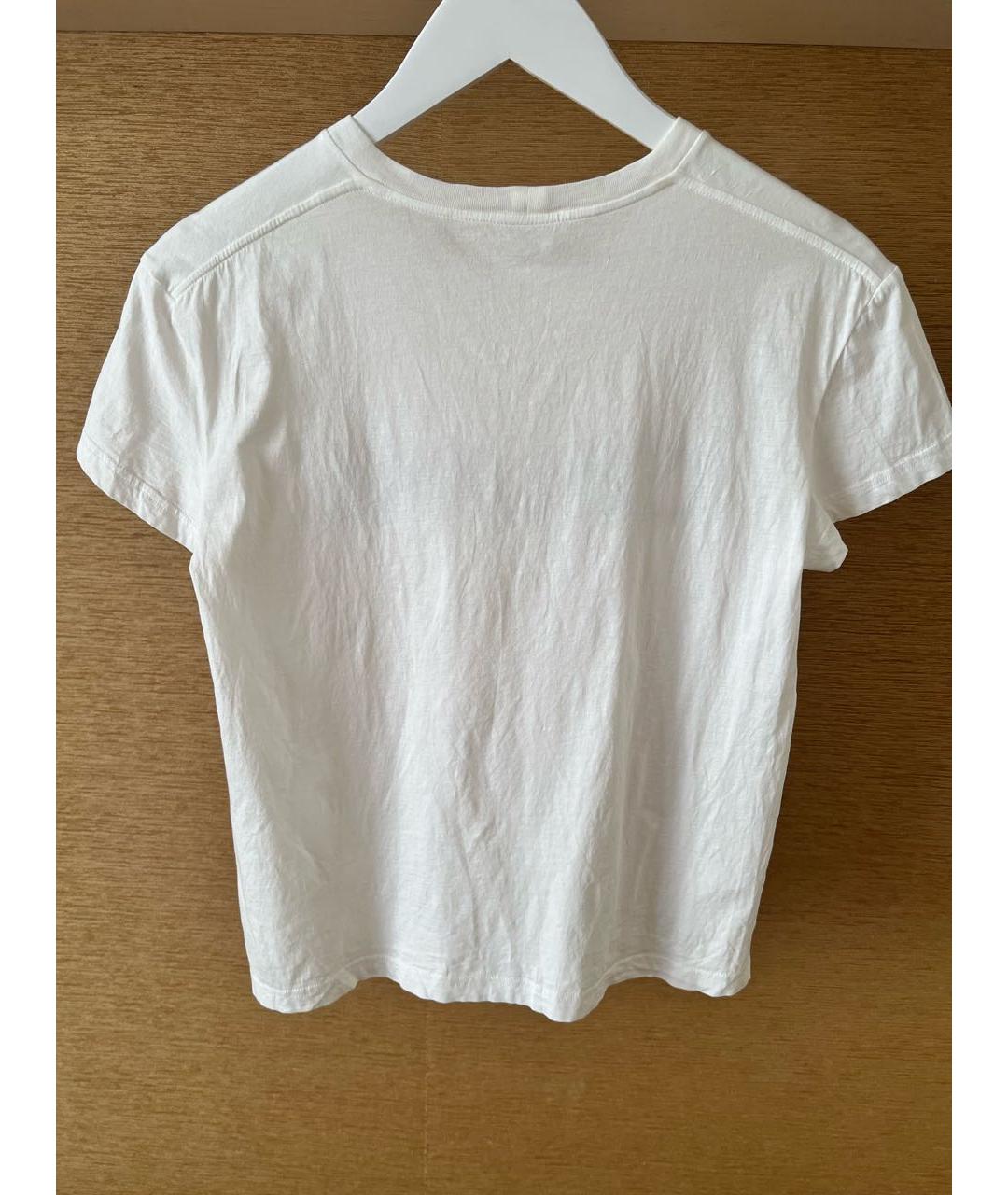CELINE Белая хлопковая футболка, фото 2