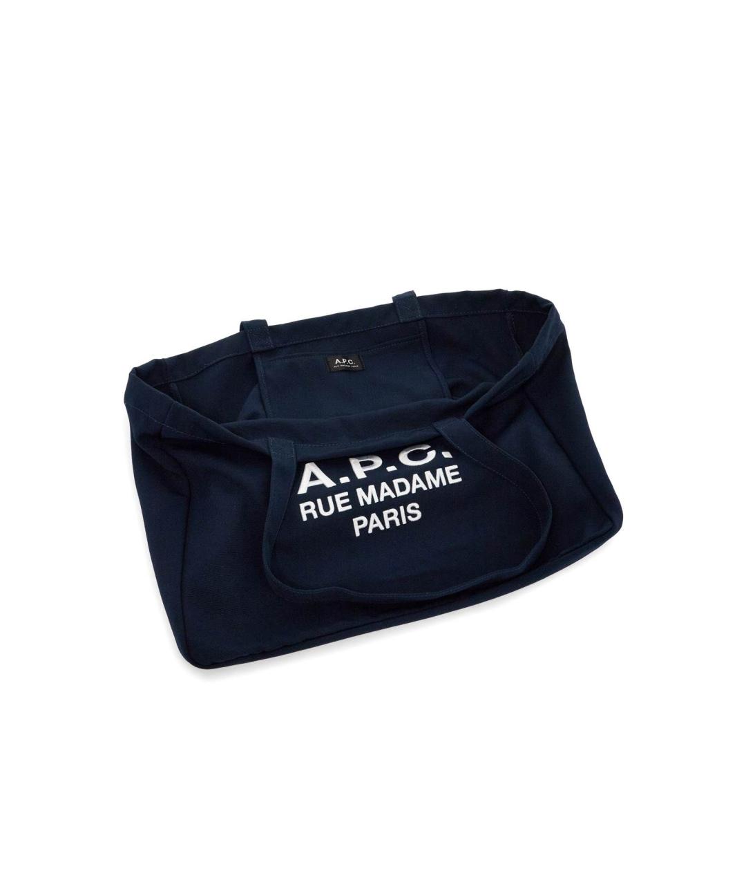 A.P.C. Темно-синяя сумка тоут, фото 5