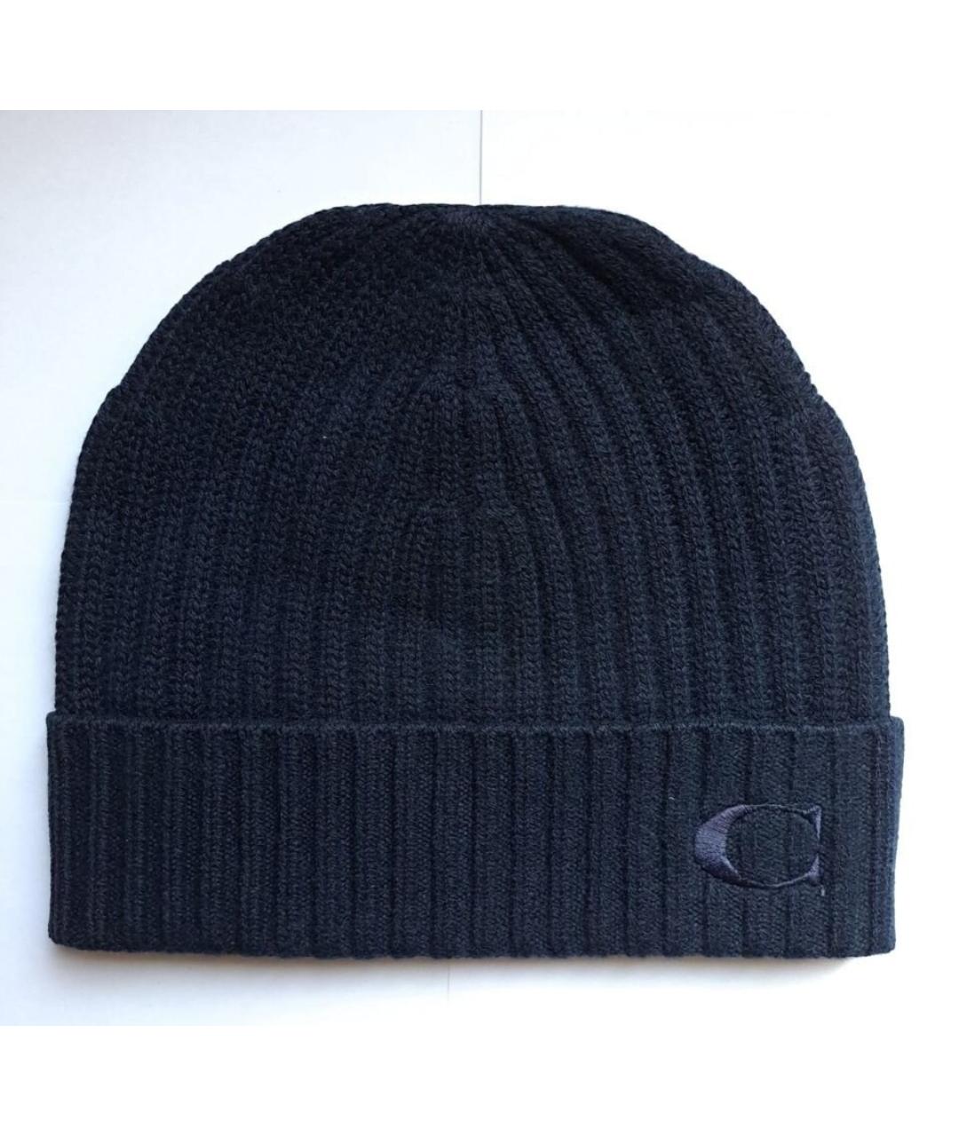 COACH Темно-синяя кашемировая шапка, фото 9
