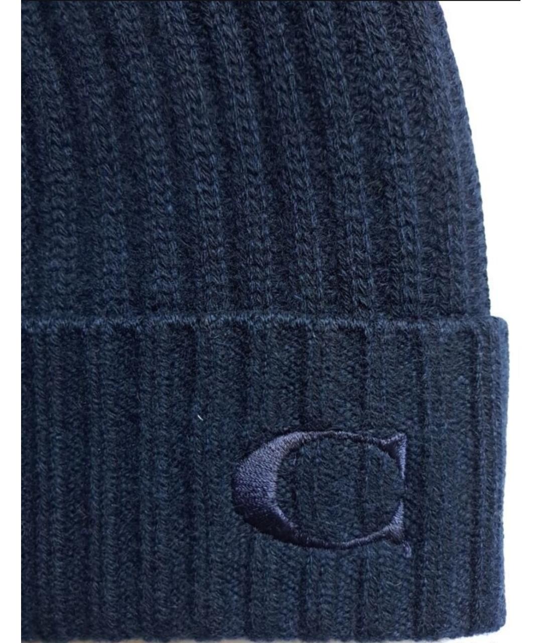 COACH Темно-синяя кашемировая шапка, фото 3