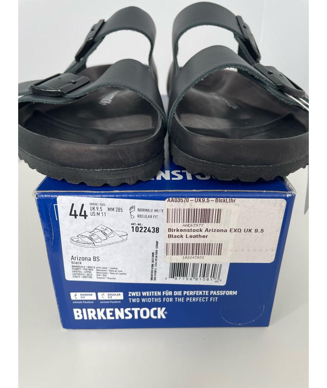 BIRKENSTOCK Черные кожаные шлепанцы, фото 6